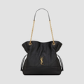 Quilted Drawstring Shoulder Bag | Gold Chain Detail